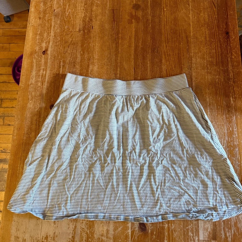 Pact Organic Cotton Striped A-Line Skater Skirt XL